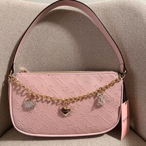 Juicy Couture Dusty Blush Pink Shoulder Bag Gold Accents Logo Purse NWT